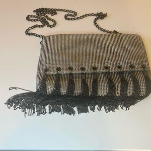 Whiting and Davis silver clutch / crossbody